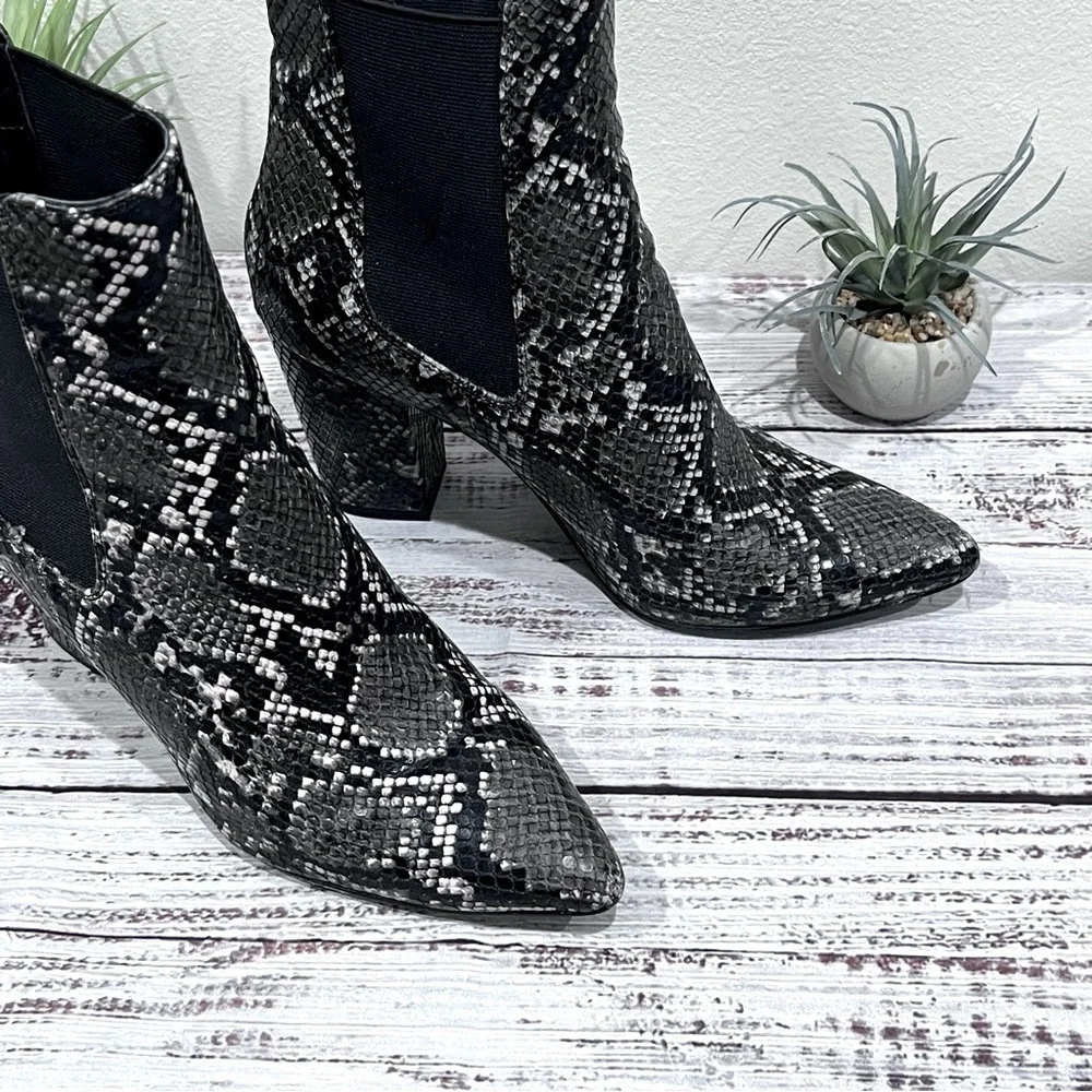 Steve Madden ankle booties snake print